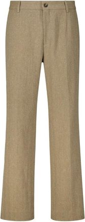 Golden Goose Broeken, Heren, Bruin, XL, Linnen, Elegante Relaxed-Fit Linnen Broek