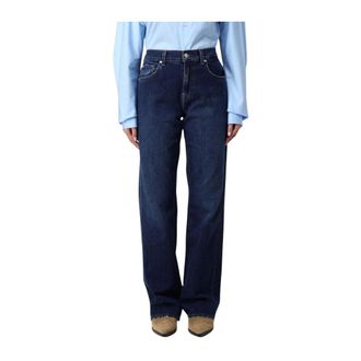 7 For All Mankind Straight Fit Jeans, female, Blue, W28, Wide Leg Jeans