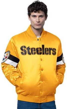 Starter Mens Starter Gold Pittsburgh Steelers Triple Option Full-Snap Varsity Jacket at Nordstrom, Size Xxx-Large