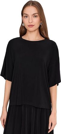 Norma Kamali Short Sleeve Boxy Top Womens Clothing Black 1 : XL (Womens 10), Jersey/Polyester/Spandex