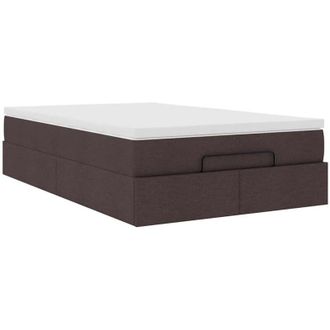 vidaXL Estructura De Cama Otomana Colch&oacute;n Tela Marr&oacute;n Oscuro 120x190cm Vidaxl