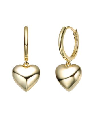 Rachel Glauber 14K Plated Heart Earrings