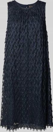 Vera Mont Knielanges Cocktailkleid mit Allover-Applikationen in Dunkelblau, Gr&ouml;&szlig;e 38