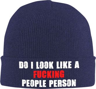 Generic Do I Look-Like A Fucking People-Person Men Women Fisherman Beanie Soft Beanies Windproof Beanie Hat for Cycling Everyday Helmet Liner