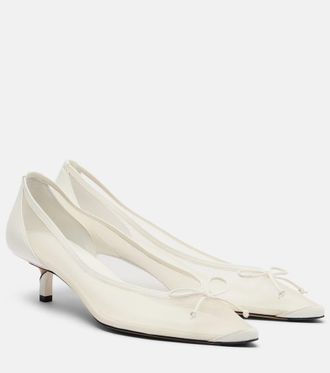 Jacquemus Tourni leather-trimmed mesh pumps