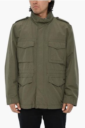 Woolrich Cotton-Blend Utility Jacket With Detachable Hood size Xxl