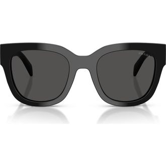 Prada 52mm Square Sunglasses in Black /Dark Grey at Nordstrom