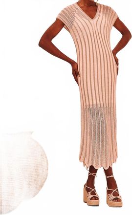 NKN Nekane Brittani Lurex Midi Dress In Nude