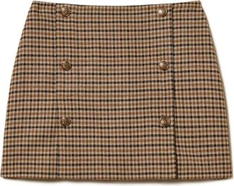 Twinset Bruin Geruite Minirokken - Dames - Korte rokken - Zwart - XL - Rokken