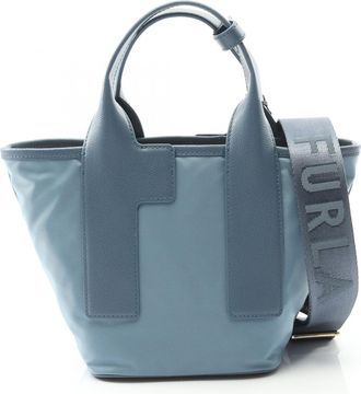 Furla PIUMA Nylon Leather 2way Tote Bag