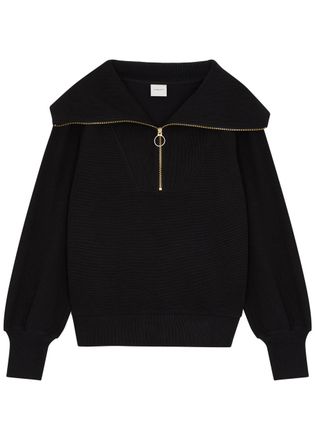 Varley Vine Black Half-zip Jersey Sweatshirt, Sweatshirt, Black - S
