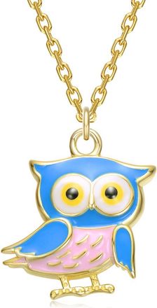 Rachel Glauber 14K Plated Owl Pendant