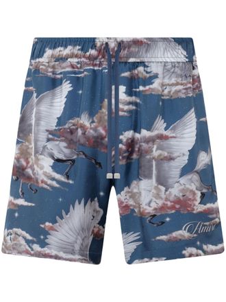 Amiri Shorts pigiama con stampa - Blu