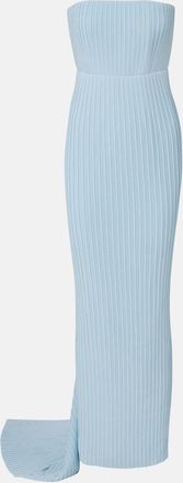 Solace London Hurlee pleated strapless gown