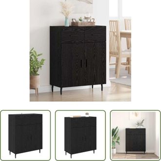 vidaXL Mobile da soggiorno - Credenza Rovere Nero 69,5 x 34 x 90 cm Legno multistrato