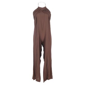 Jacquemus Jacquemus halternek jumpsuit met open rug in bruine viscose