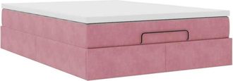 vidaXL Vidaxl - Estructura Cama Otomana Con Colch&oacute;n Terciopelo Rosa 140x190 Cm