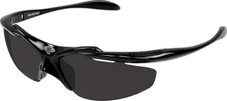 Balenciaga BB0464S Asian Fit 001 Mens Sunglasses Black Size 72