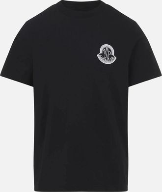 Moncler Mens Archive Logo T Shirt Black - Size: 36
