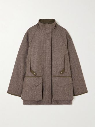 Purdey Giacca In Tweed Di Lana - Marrone