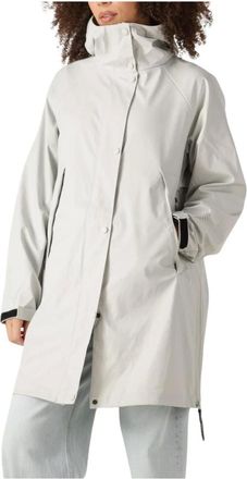 KRAKATAU Jassen, Dames, Grijs, S, Stijlvolle Parka Jas in Lichtgrijs