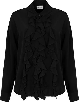 P.A.R.O.S.H. Blusa Sewash in seta con ruches - Nero