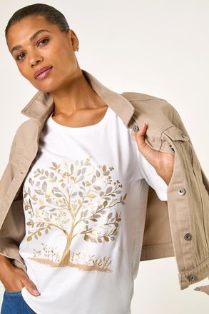 Roman Foil Tree Print T-Shirt