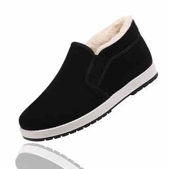 Generic Thermal Anti-Slip Orthopedic Winter Shoes - Cozy Slip-On House Slippers, Plush Fleece Lined Indoor Outdoor Booties (Black,6.5)