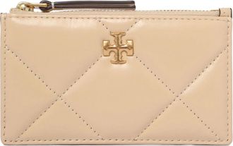 Tory Burch Diamantgestikte Kaarthouder - Dames - Portefeuilles - Beige - ONE Size - Accessoires