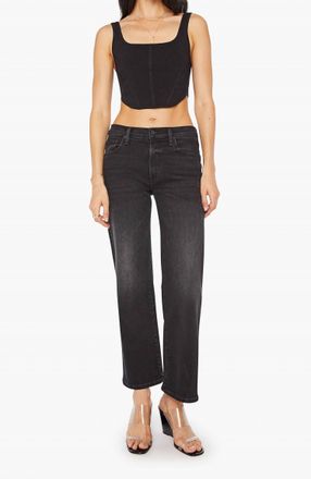 Mother Mid Rise Rambler Zip Flood Jeans In Spiked Hair Art Flair