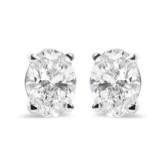House of Brilliance 14K White Gold 3/4 Ct Oval Shape Lab Grown Diamond Solitaire Stud Earrings at Nordstrom