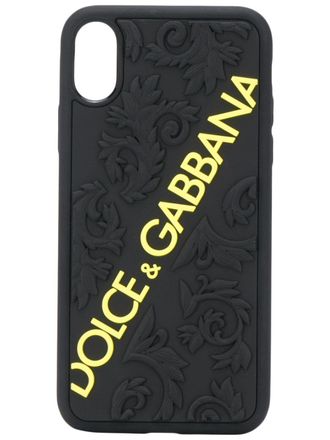 Dolce & Gabbana textured logo iPhone X case - women - PVC/Polycarbonite/Thermoplastic Polyurethane (TPU) - One Size - Black