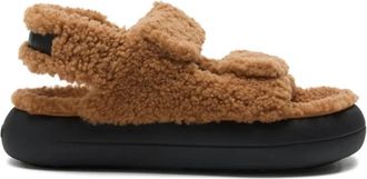 Moon Boot Shearling Sandalen - Dames - Sandalen - Bruin - 40 EU - Leer - Schoenen