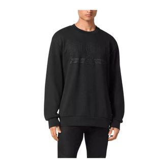 Philipp Plein Sweatshirts, male, Black, Size: L Sweatshirt Round Neck Gothic