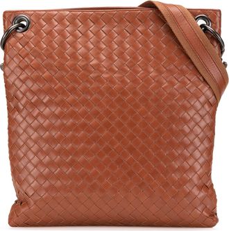 Bottega Veneta Pre-owned Womens Intrecciato Leather Crossbody - Brown - One Size