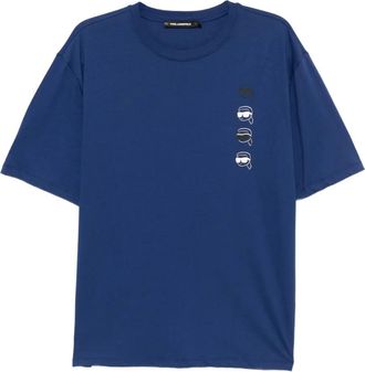 Karl Lagerfeld T-shirt con stampa logo - Blu