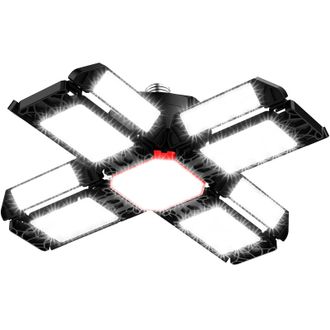 OEM L&aacute;mpara Led De Taller De 200 W, Iluminaci&oacute;n Para Garaje, 1 Unidad - L&aacute;mpara De Techo Deformable De 20000 L&uacute;menes Y 6500 K Con 12 Paneles Ajustables - 