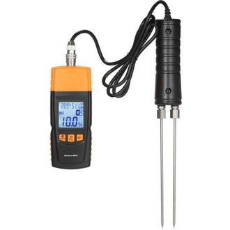 OEM Medidor Digital De Humedad Para Le&ntilde;a 3 En 1, Analizador De Contenido De Agua, Temperatura Ambiente, Humedad Y Humedad De La Madera Con Sonda Extralarg