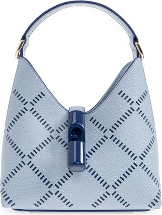 Furla Goccia Kleine Handtas - Dames - Handtassen - Blauw - ONE Size - Leer - Tassen