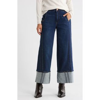 Democracy Cuffed Crop Wide Leg Jeans in Indigo at Nordstrom Rack, Size 16