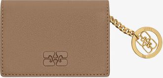 Ganni Coca Mocha Bou Card Holder with Flap in Brown