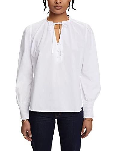 Chemise Femme ESPRIT Manches Longues - Taille 36 - Gris Clair Avec Broderies Noir Et Doré - Occasion Très Bon état