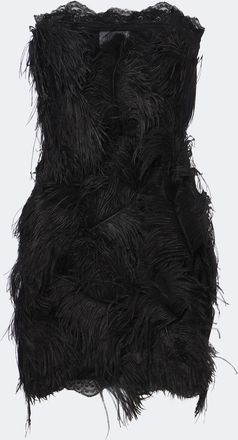 The Attico Feather-trimmed minidress