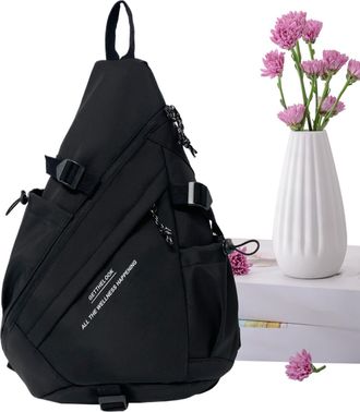 Generic Sports Sling Bag - Nylon Material Construction, Large Capacity Design, Lightweight Portable Feature, Breathable Comfort Layout | For Travel Exercise O