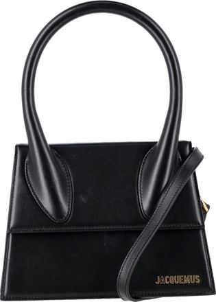 Jacquemus Le Grand Chiquito Top Handle Bag in Black Leather