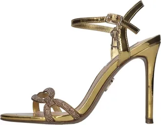 Steve Madden Satire Sandal - Dames - Sandalen met hakken - Geel - 38 1/2 EU - Leer - Schoenen