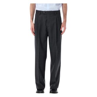 Mfpen Straight Trousers, male, Gray, Size: XL Classic Trousers