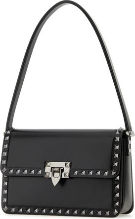 Valentino Garavani Womens Studded Leather Shoulder Bag Black