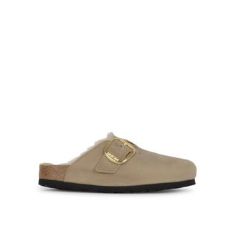 Birkenstock Boston Big Buckle Shearling - Dames - Slip ons - Beige - 38 EU - Leer - Schoenen