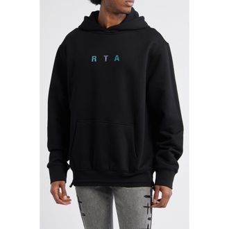 Rta Jordan Oversize Black Circuit Cross Cotton Hoodie at Nordstrom, Size Xxx-Large